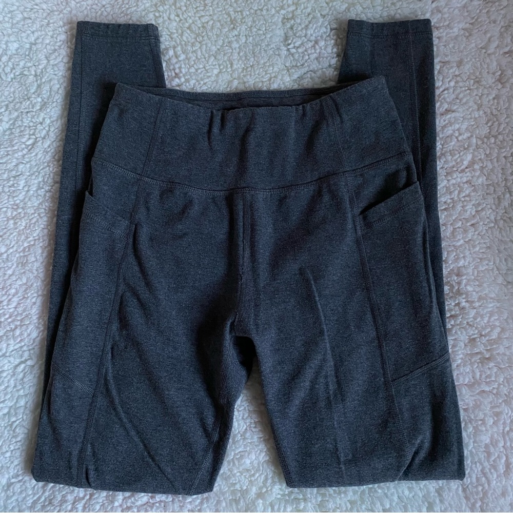 Womens Gray Athletic Works Leggings w/ Pockets XS